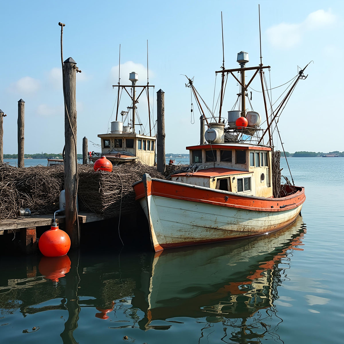 Vintage Lobster Boat Print: Rustic Coastal New England Art (Digital Download, 4096x4096 pixels)