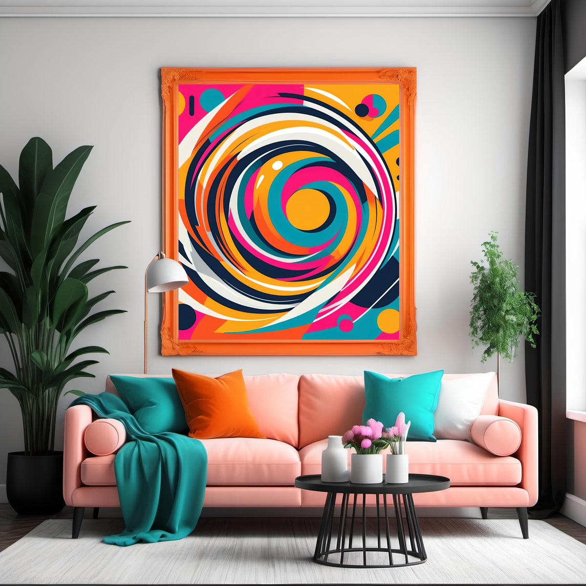 Abstract Pop Art Print: Swirling Comic Style Graphic (Digital Download)