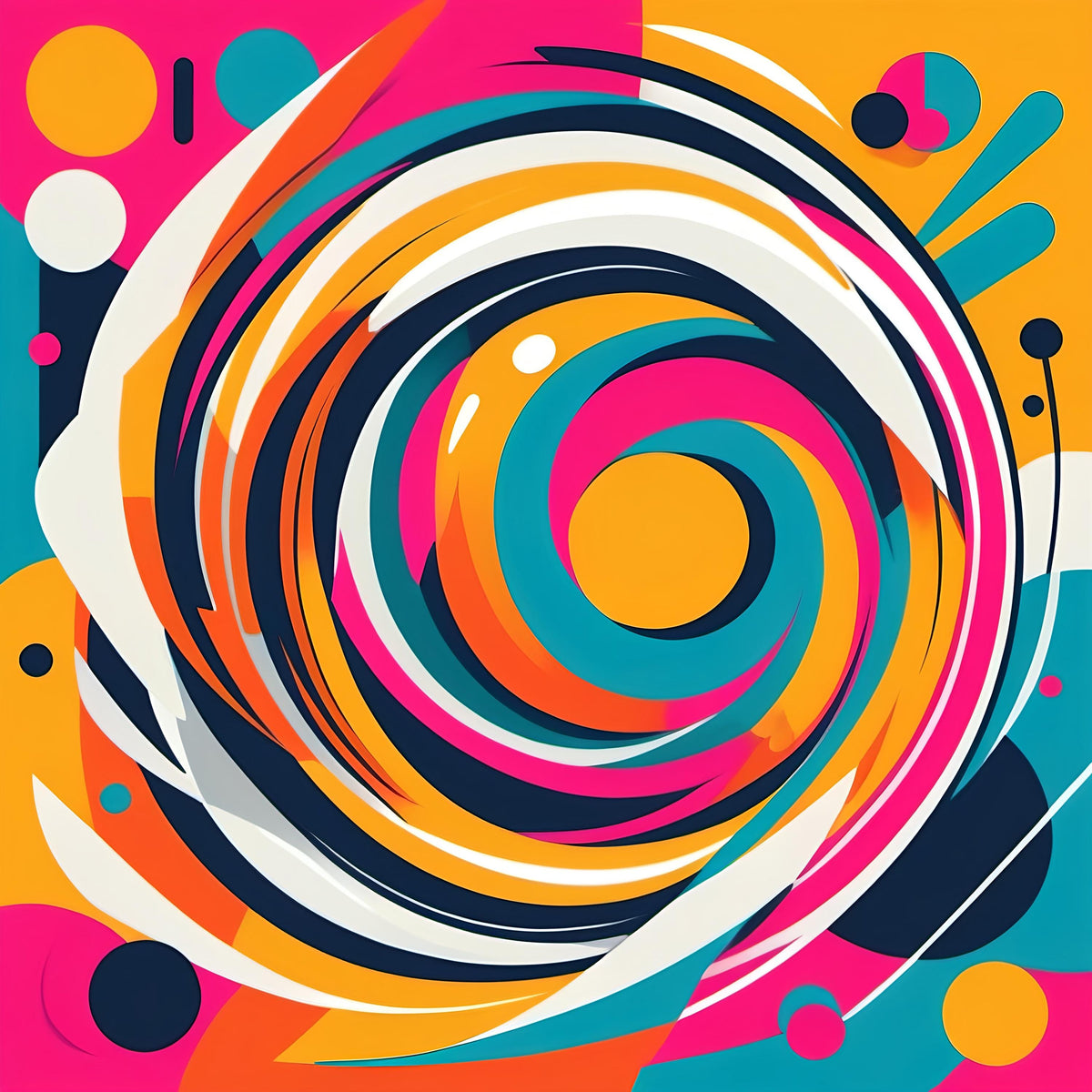Abstract Pop Art Print: Swirling Comic Style Graphic (Digital Download)
