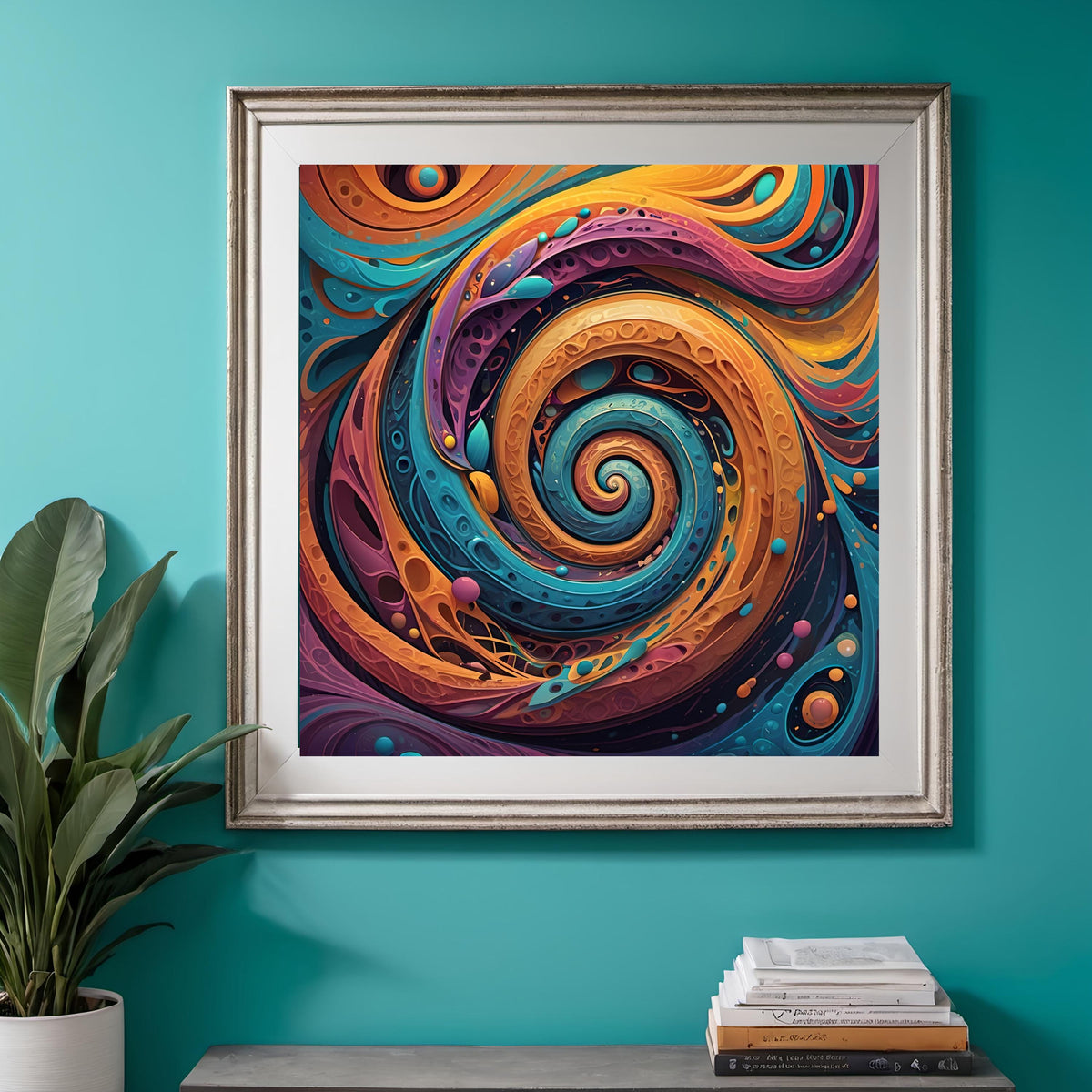Psychedelic Spiral Art Print: Vibrant Abstract Home Decor (Digital Download)