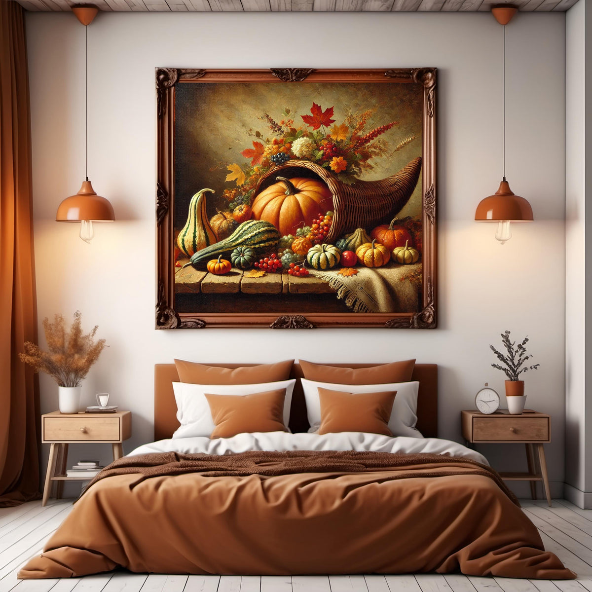 Autumn Cornucopia Still Life Print: Harvest Gourds & Pumpkins (Digital Download)
