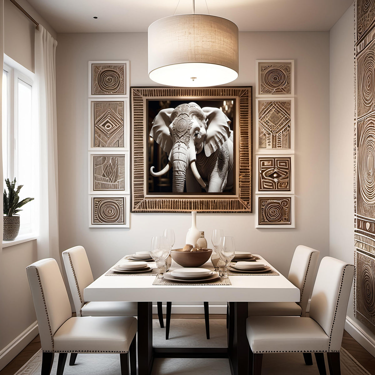 Tattooed Elephant Art Print: Bold Animal Wall Decor (Digital Download) 2