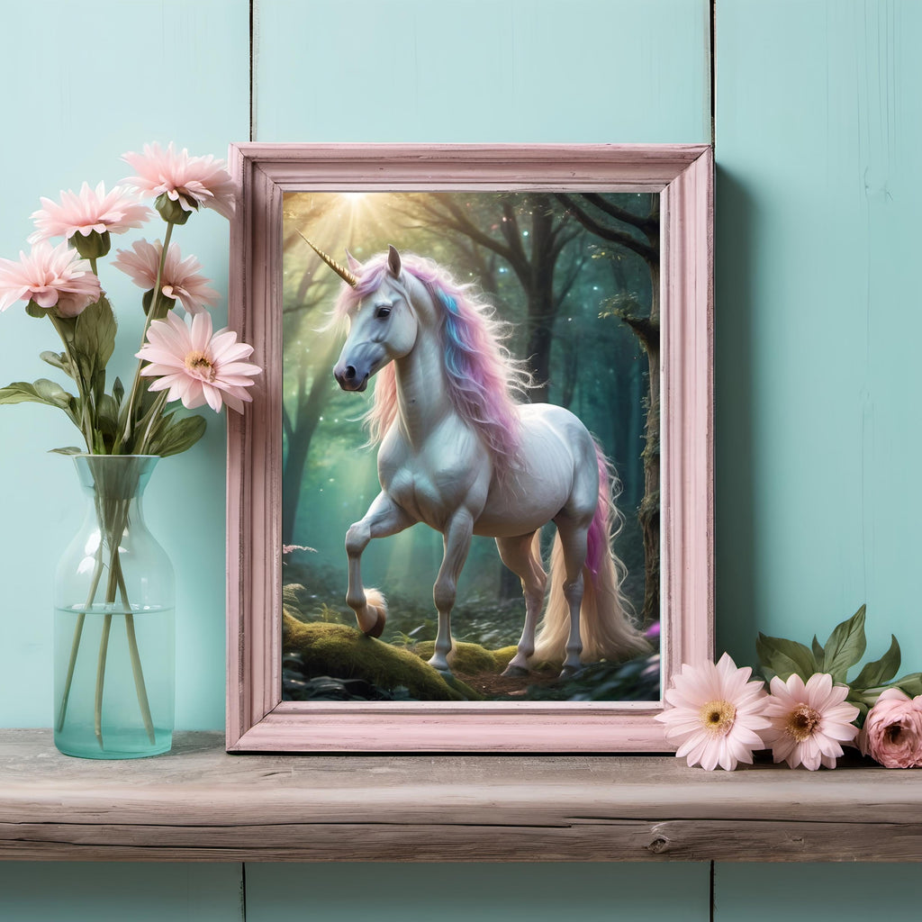 Magical Unicorn Forest Art Print: Dreamy Fantasy Decor (Digital Download)