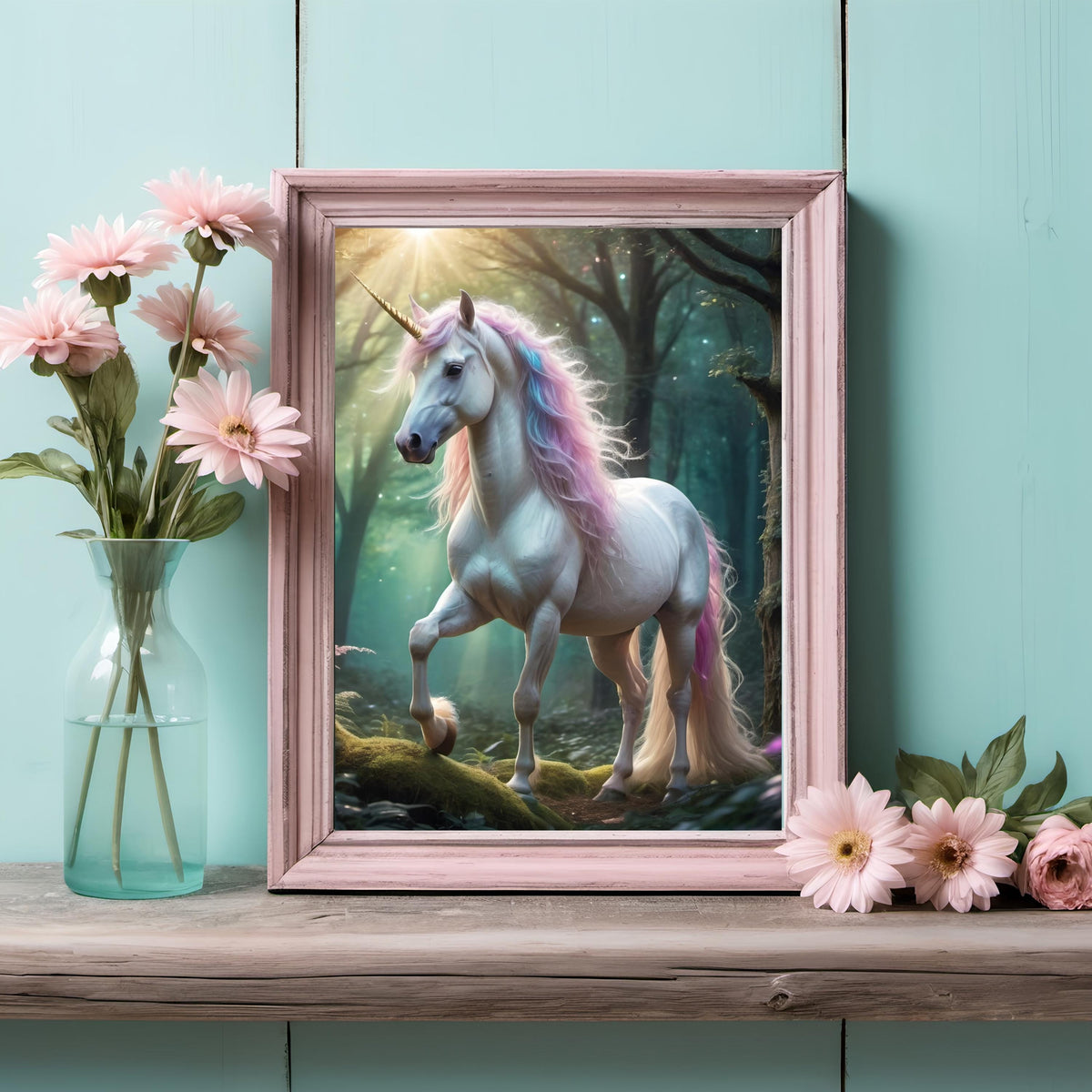 Magical Unicorn Forest Art Print: Dreamy Fantasy Decor (Digital Download)