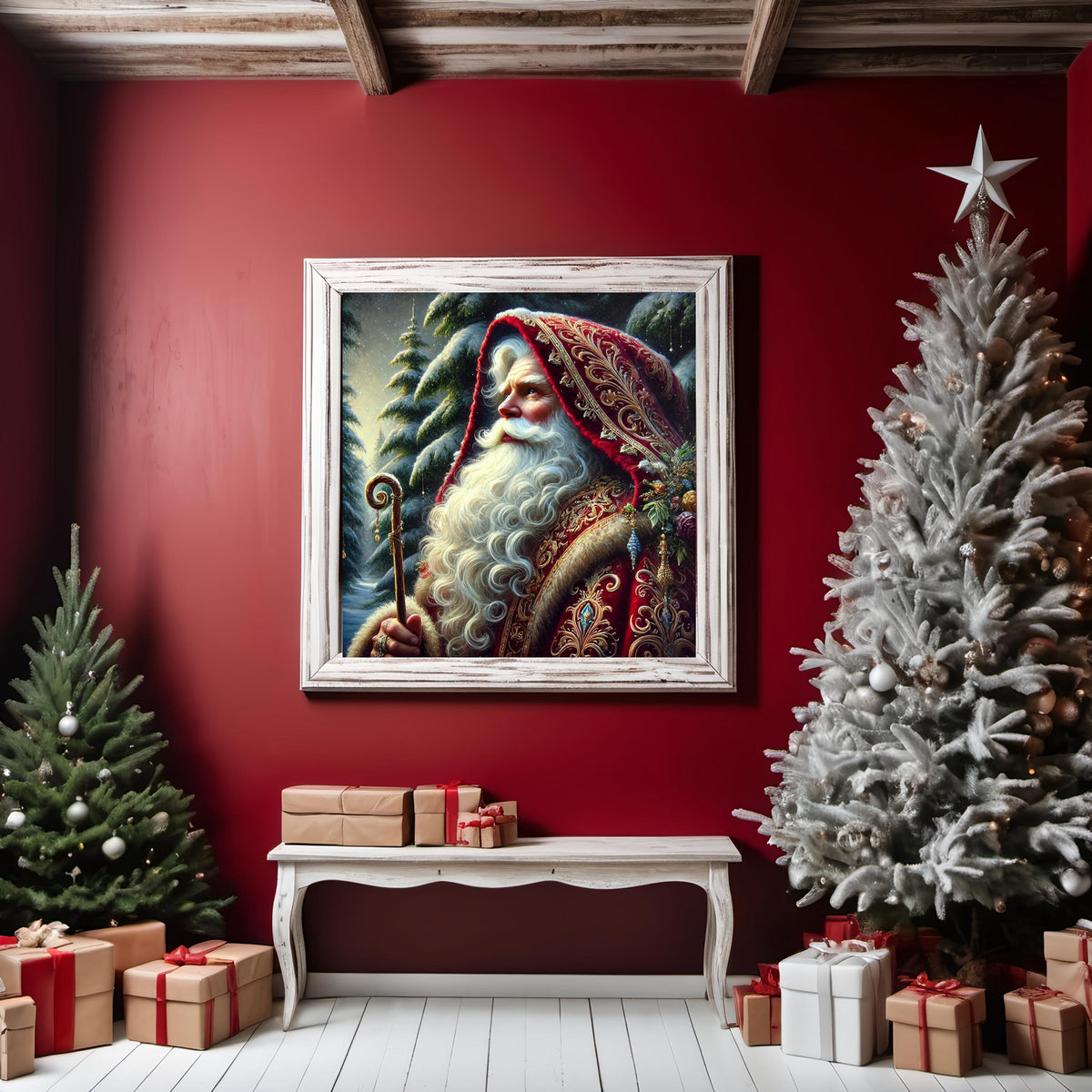 Vintage Victorian Santa Claus Portrait: Festive Christmas Decor (Digital Download)
