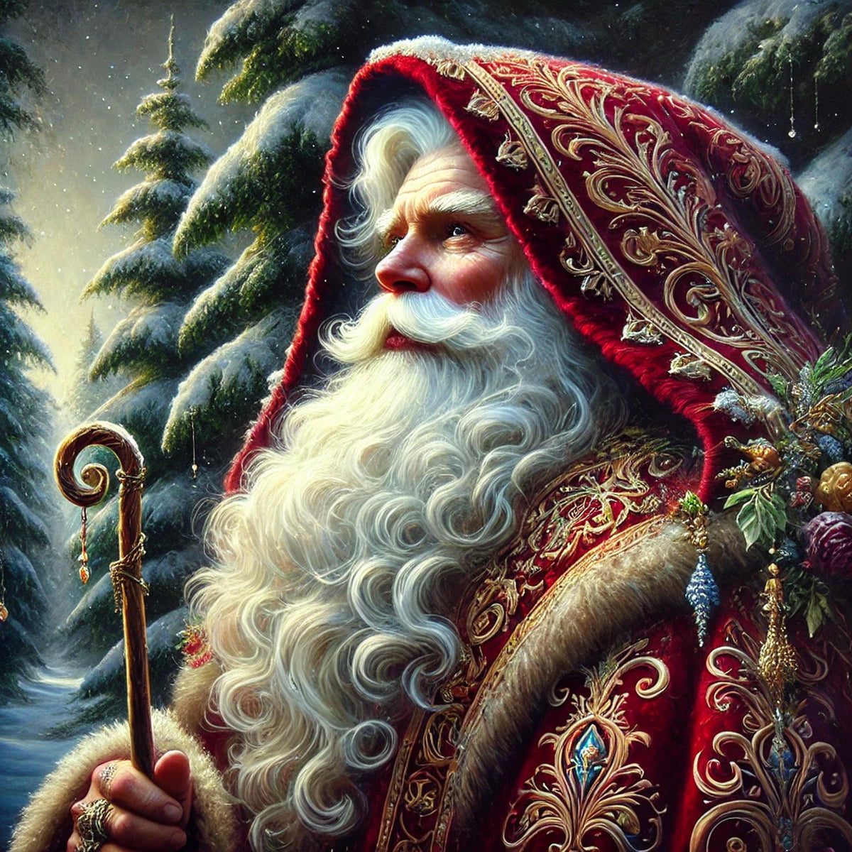 Vintage Victorian Santa Claus Portrait: Festive Christmas Decor (Digital Download)