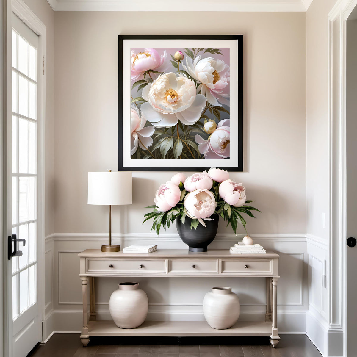 Pink Peony Floral Print: Elegant 4K Wall Art (Digital Download)