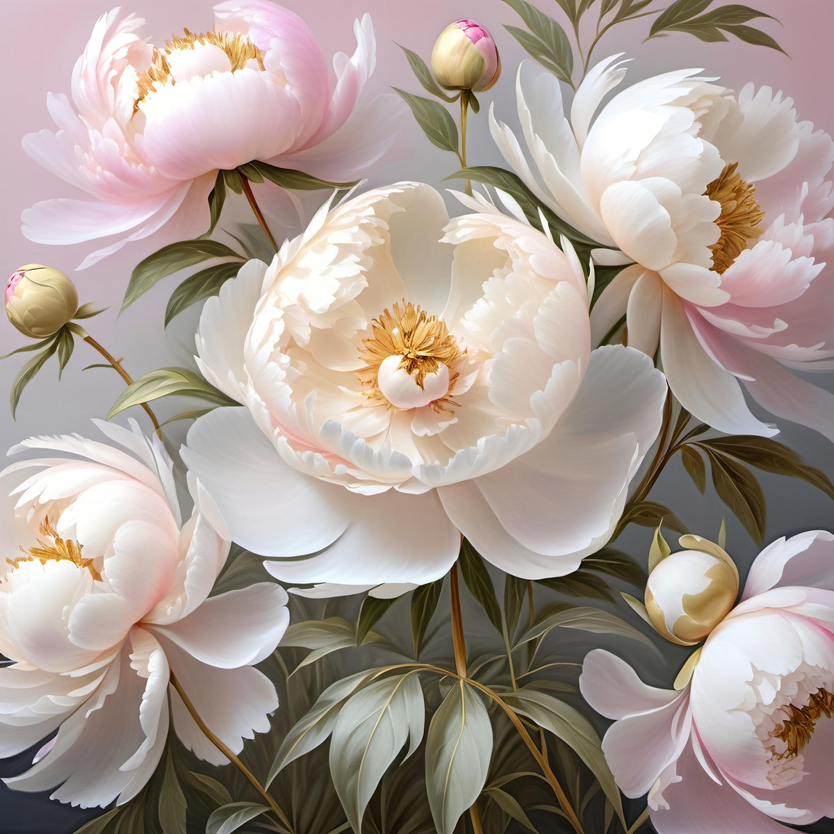 Pink Peony Floral Print: Elegant 4K Wall Art (Digital Download)