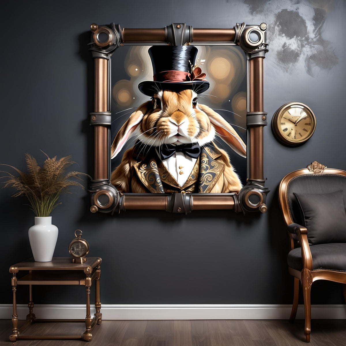 Victorian Rabbit Portrait: Dapper Bunny in Top Hat (Digital Download) 2