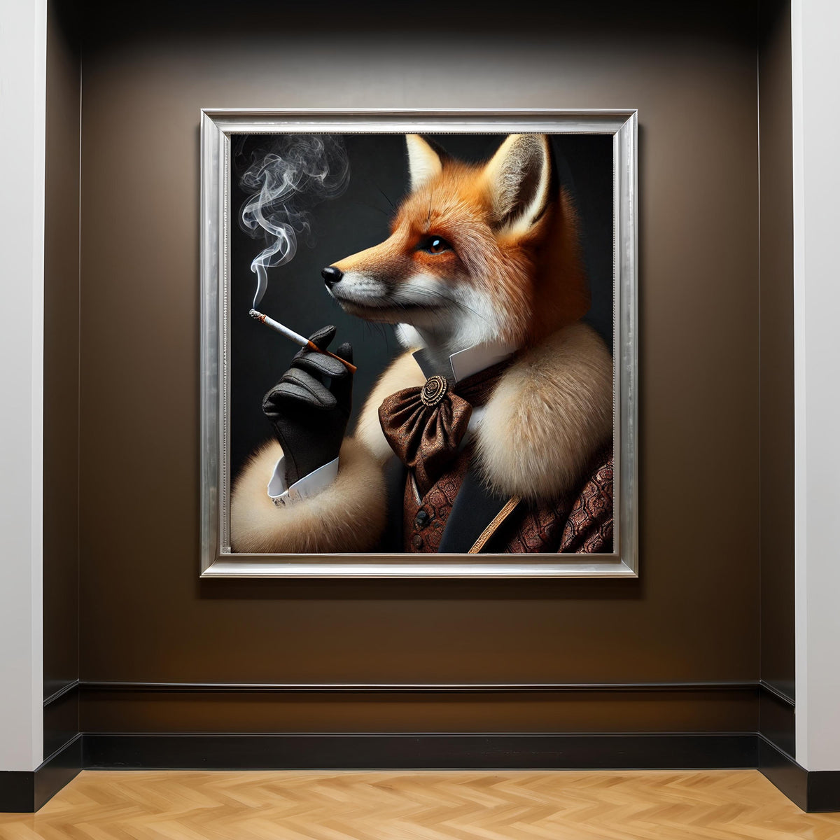 Victorian Red Fox Portrait Art Print: Anthropomorphic Animal Decor (Digital Download)