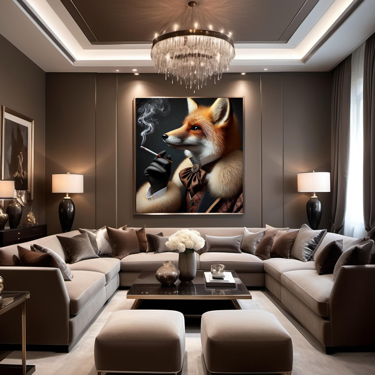Victorian Red Fox Portrait Art Print: Anthropomorphic Animal Decor (Digital Download)