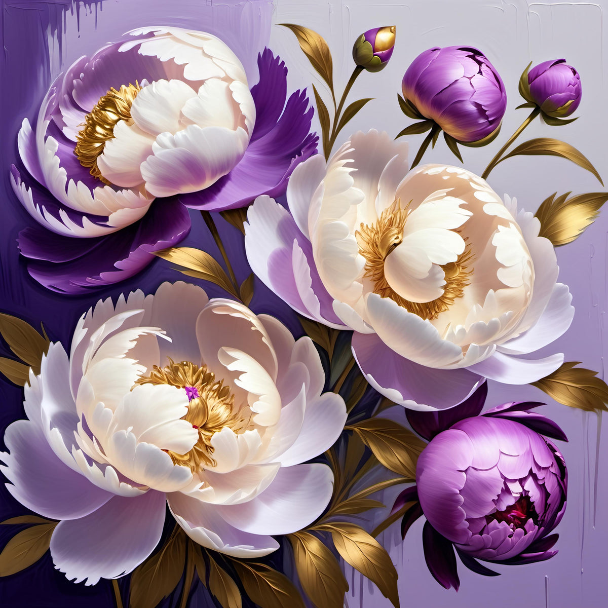 Purple Peony Floral Art Print: Elegant Botanical Wall Decor (Digital Download) 2