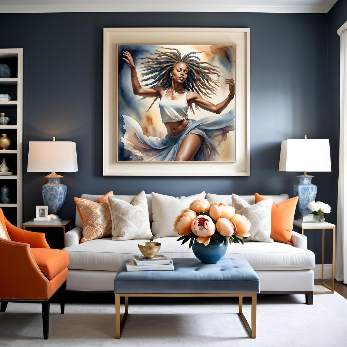 Dancing Woman Watercolor Art Print: Elegant Flowing Fabric (Digital Download) 4