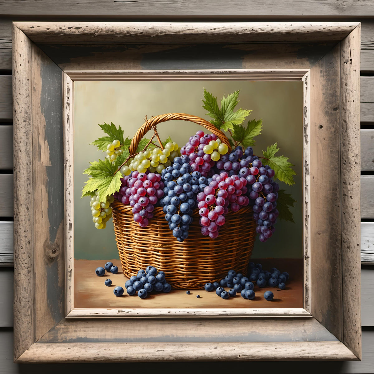 Vintage Grape Harvest Art Print: Rustic Farmhouse Wall Decor (Digital Download)