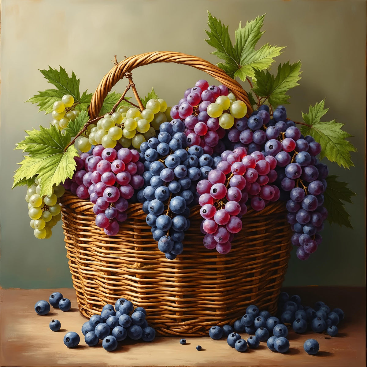 Vintage Grape Harvest Art Print: Rustic Farmhouse Wall Decor (Digital Download)