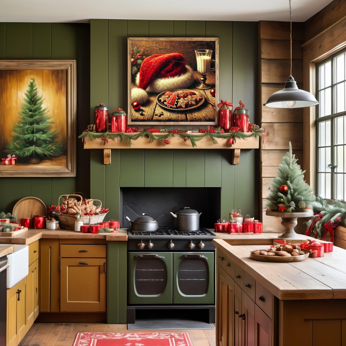 Vintage Santa Hat & Cookies Print: Nostalgic Christmas Decor (Digital Download)