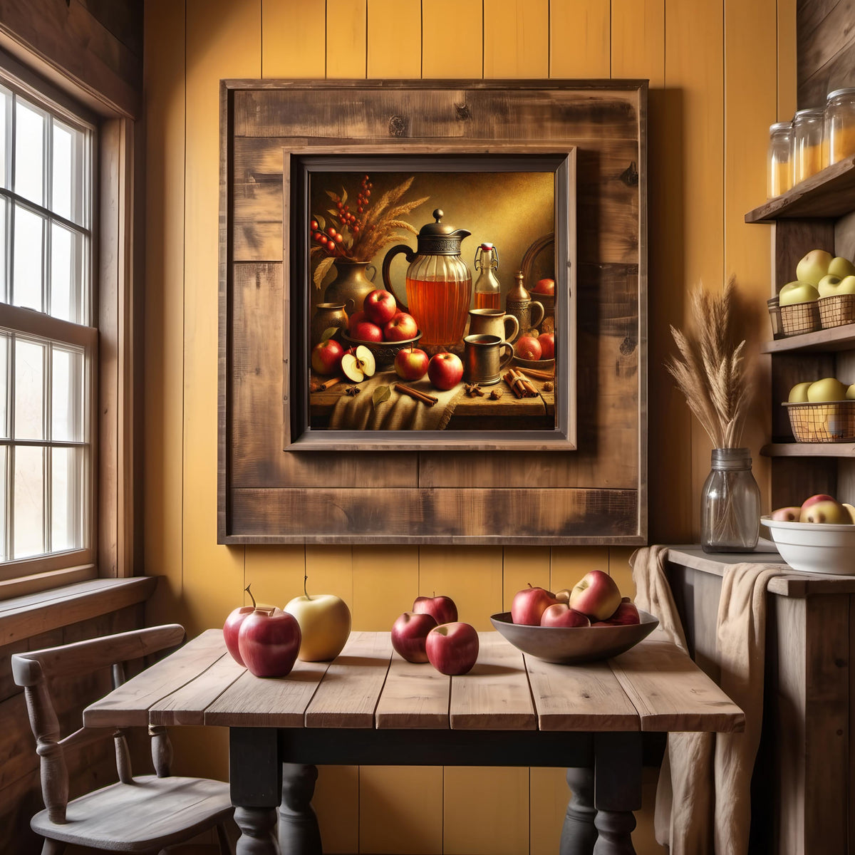 Rustic Apple Cider Still Life Print: Victorian Autumn Decor (Digital Download)