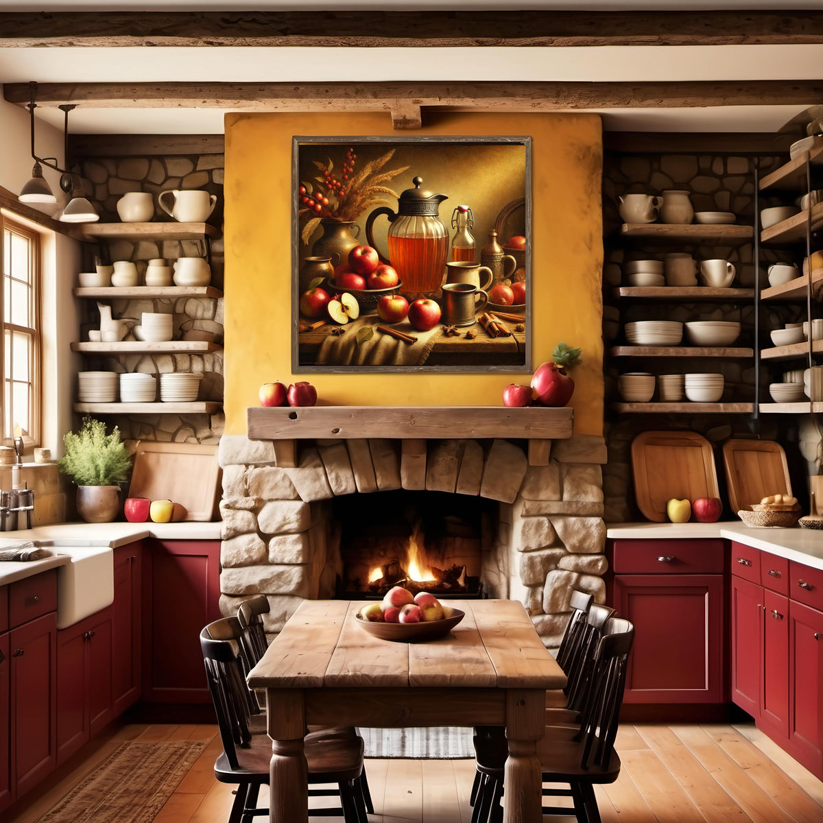 Rustic Apple Cider Still Life Print: Victorian Autumn Decor (Digital Download)