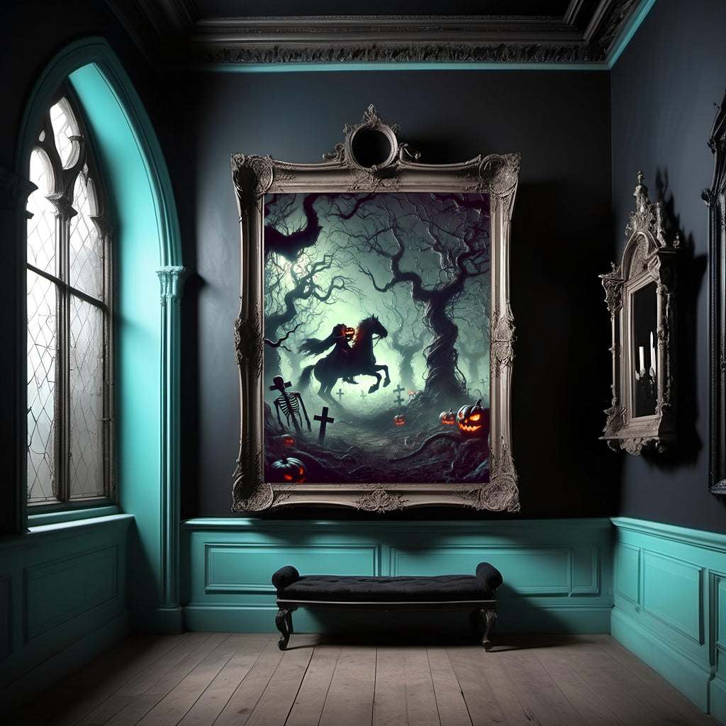 Headless Horseman Print: Gothic Halloween Decor (Digital Download)