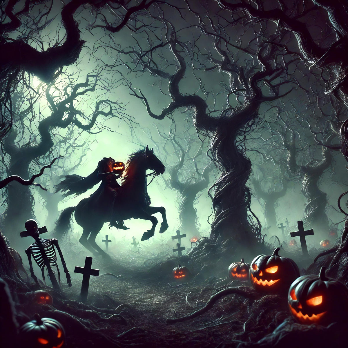 Headless Horseman Print: Gothic Halloween Decor (Digital Download)
