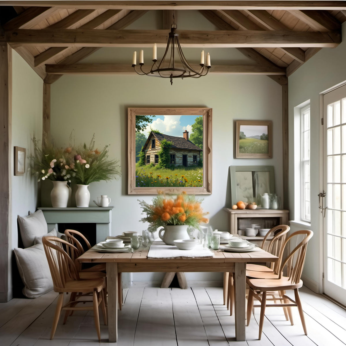 Rustic Farmstead Digital Print: Vintage Countryside Wall Art (Instant Download)