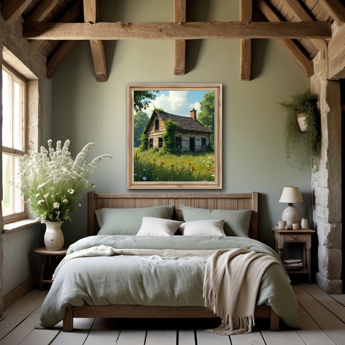 Rustic Farmstead Digital Print: Vintage Countryside Wall Art (Instant Download)