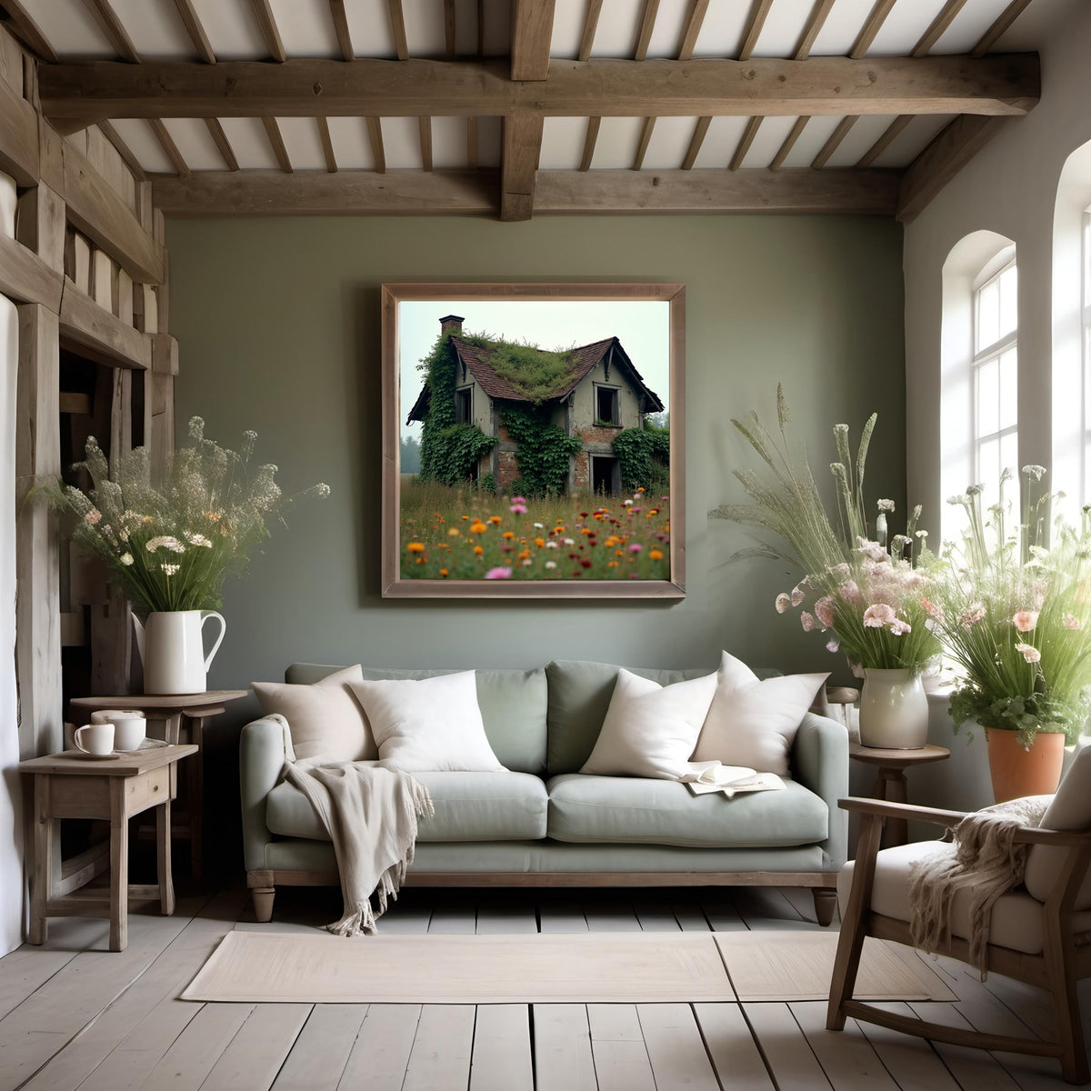 Rustic Farmstead Digital Print: Overgrown Field, Wildflowers (Digital Download)