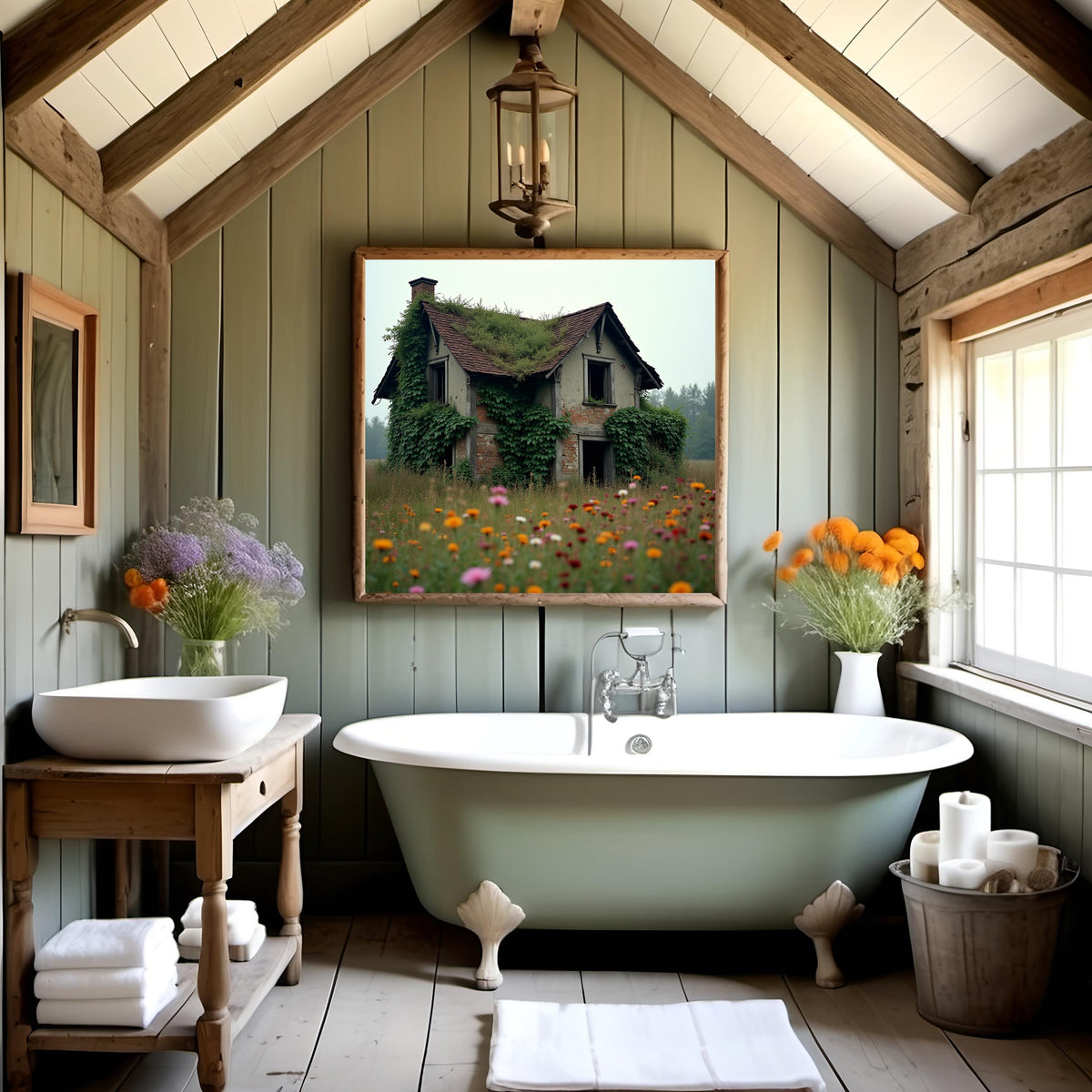 Rustic Farmstead Digital Print: Overgrown Field, Wildflowers (Digital Download)