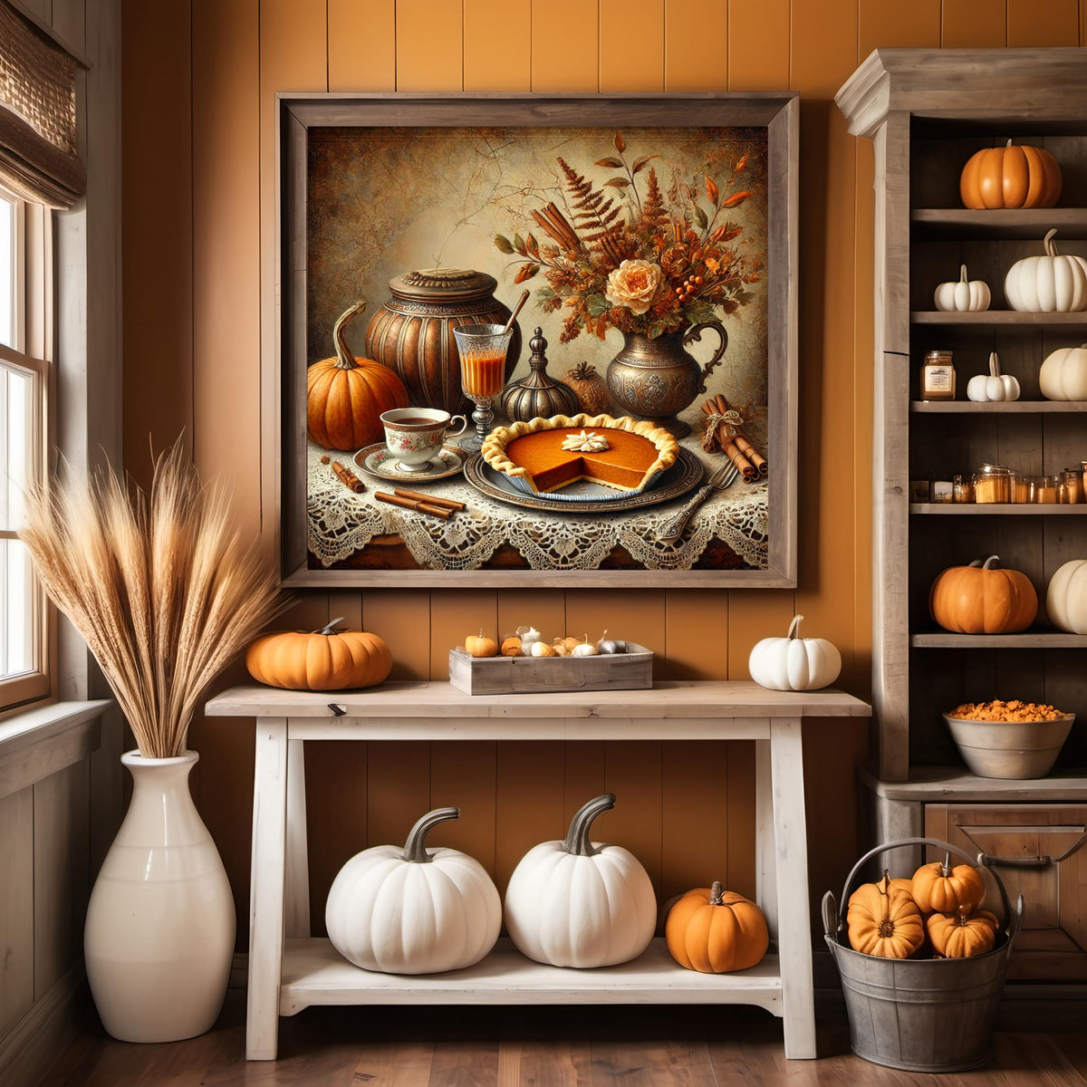 Victorian Pumpkin Pie Print: Vintage Fall Kitchen Decor (Digital Download)