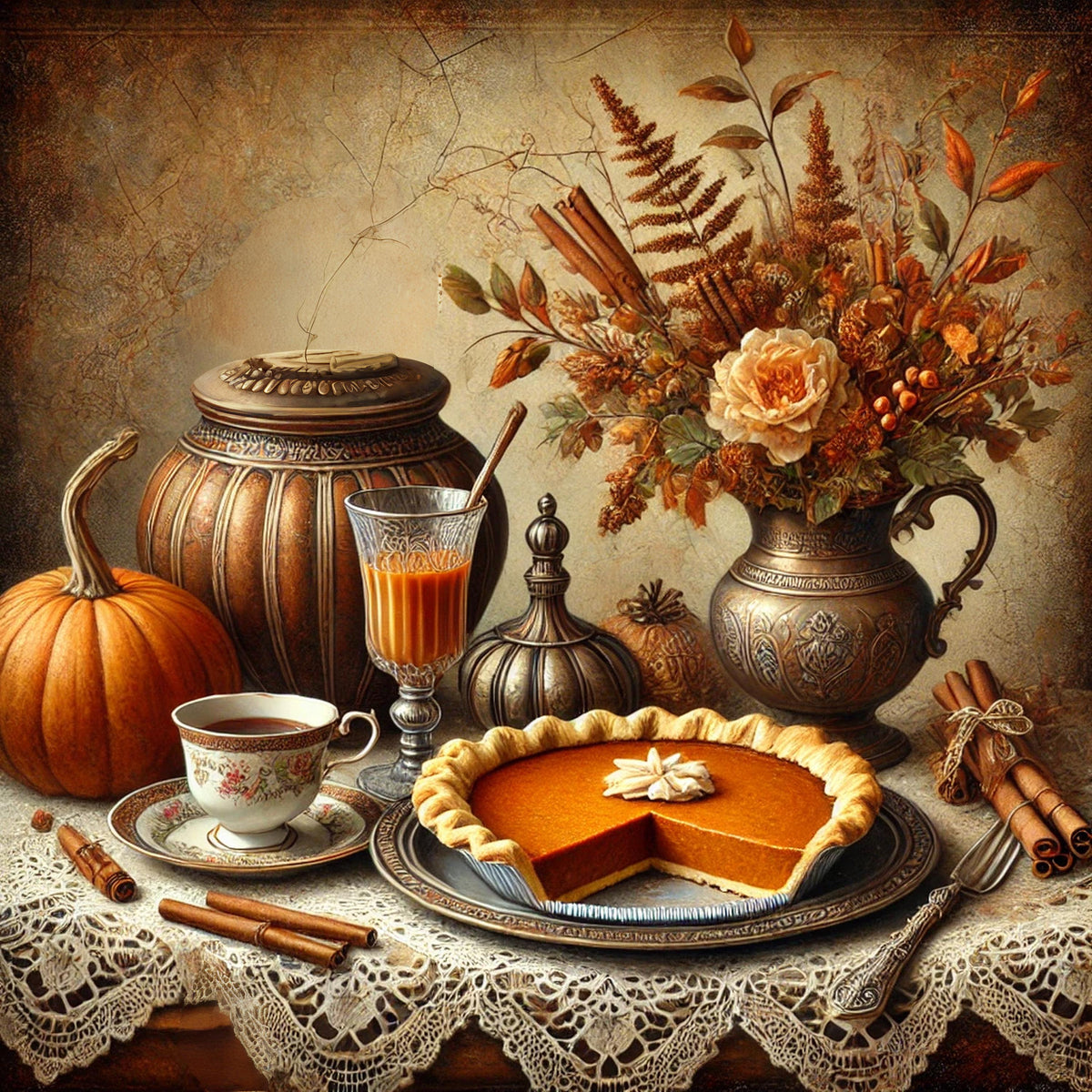 Victorian Pumpkin Pie Print: Vintage Fall Kitchen Decor (Digital Download)