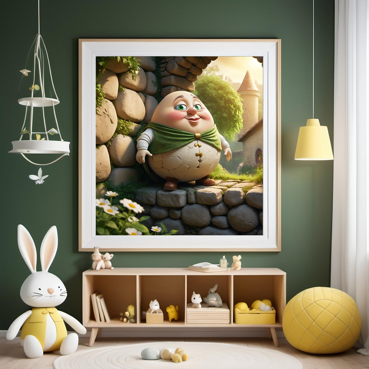 Humpty Dumpty Nursery Rhyme Art: Whimsical Storybook Print (Digital Download)