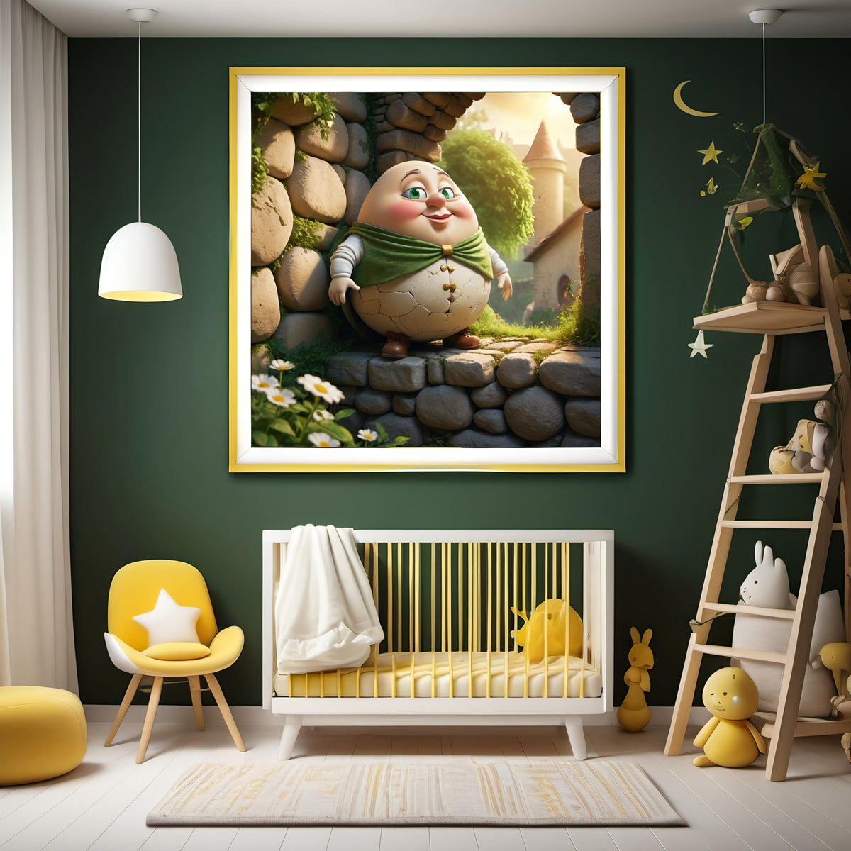 Humpty Dumpty Nursery Rhyme Art: Whimsical Storybook Print (Digital Download)