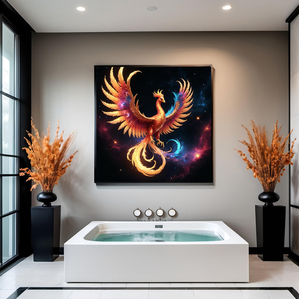 Fiery Phoenix Digital Print: Celestial Fantasy Art (Digital Download)