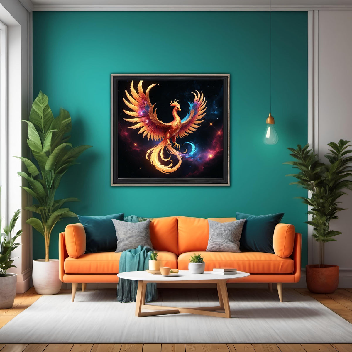 Fiery Phoenix Digital Print: Celestial Fantasy Art (Digital Download)