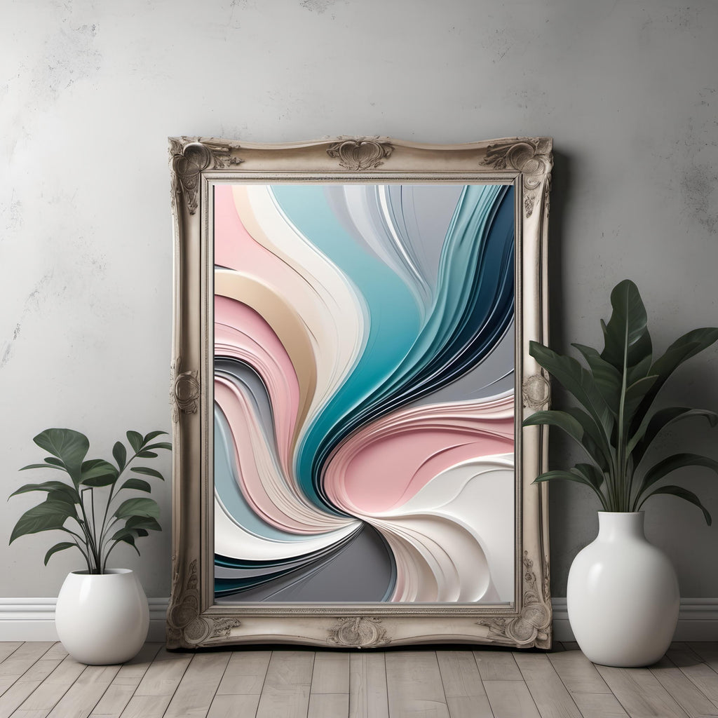 Abstract Pastel Art Print: Modern Neutral Wall Decor (Digital Download)