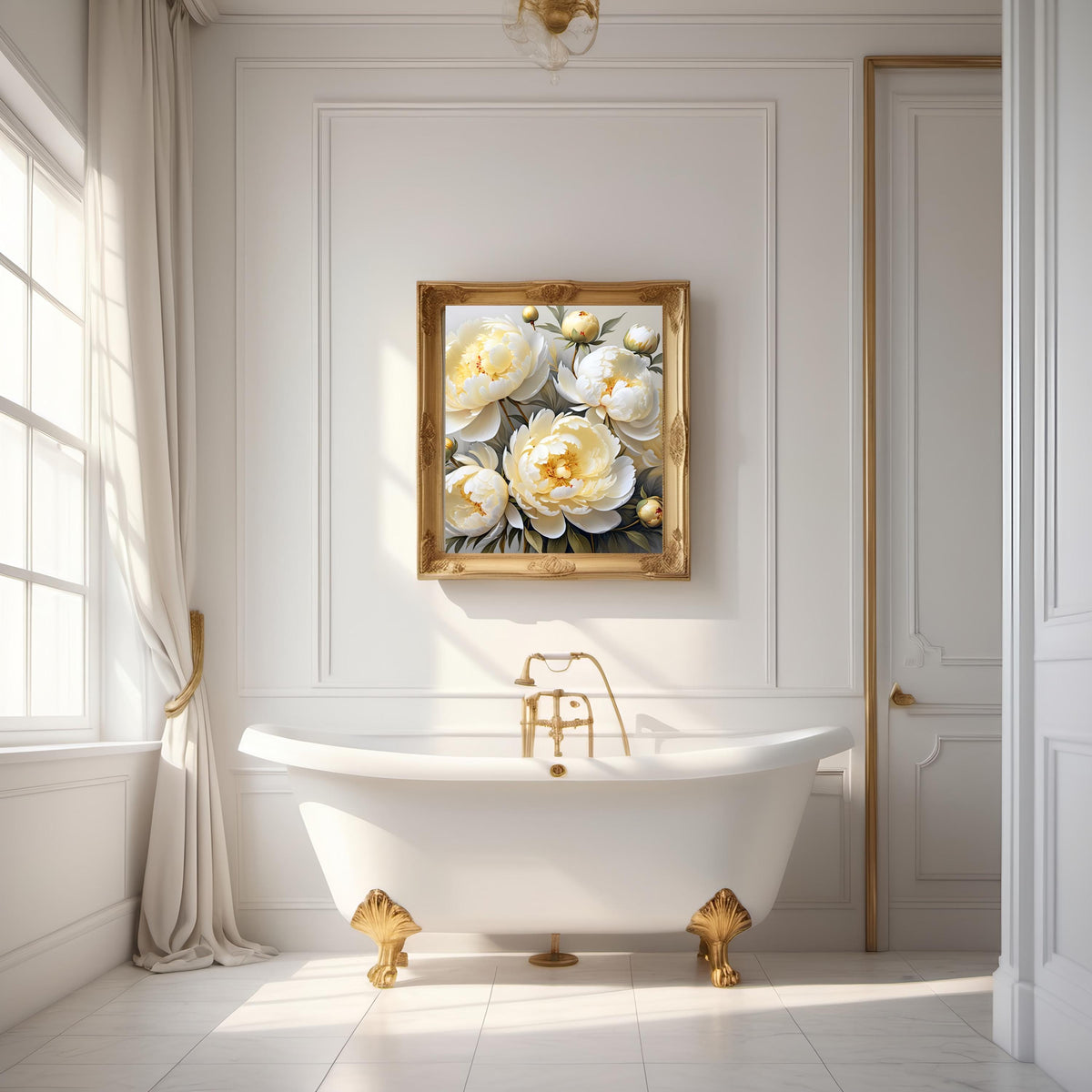 Yellow Peony Floral Art Print: Elegant Botanical Illustration (Digital Download)
