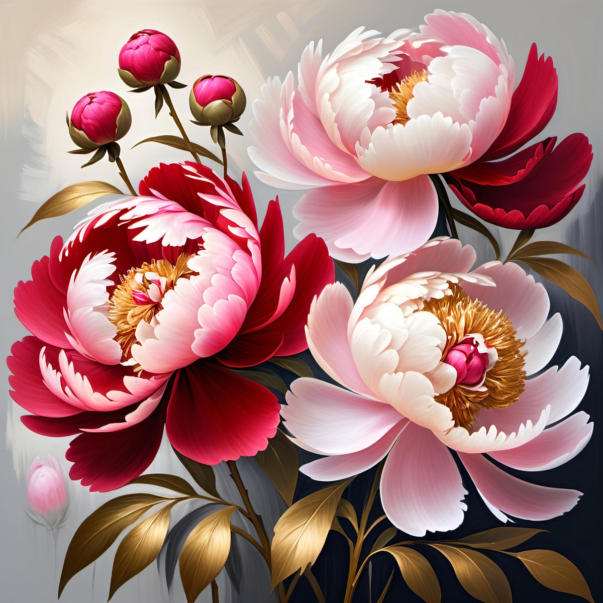 Pink Peony Floral Print: Ruby & Rose Garden (Digital Download)