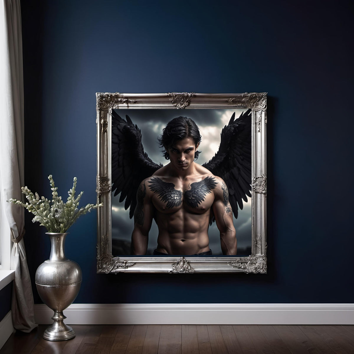 Dark Angel Wing Tattoo Print: Celestial Gothic Art (Digital Download)