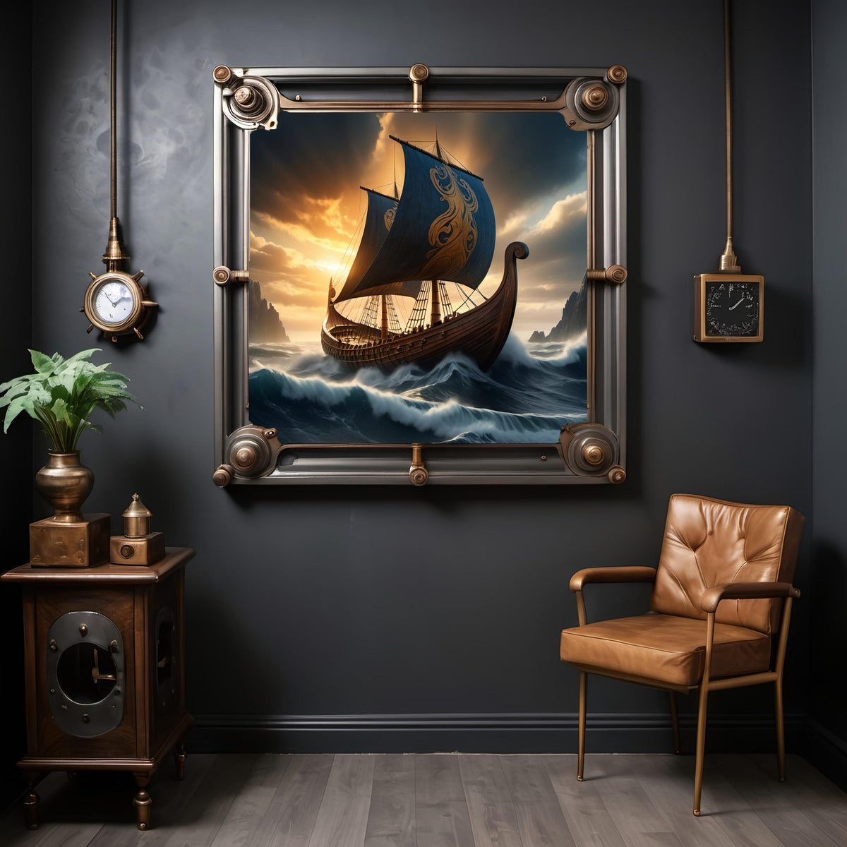 Viking Ship Seascape Art Print: Norse Adventure (Digital Download)