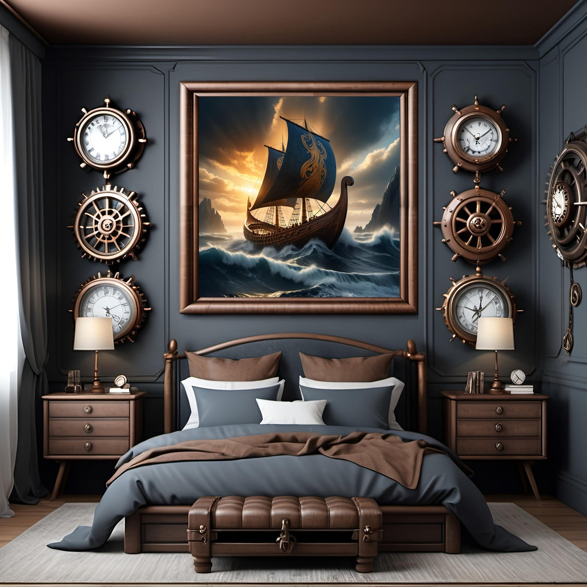 Viking Ship Seascape Art Print: Norse Adventure (Digital Download)