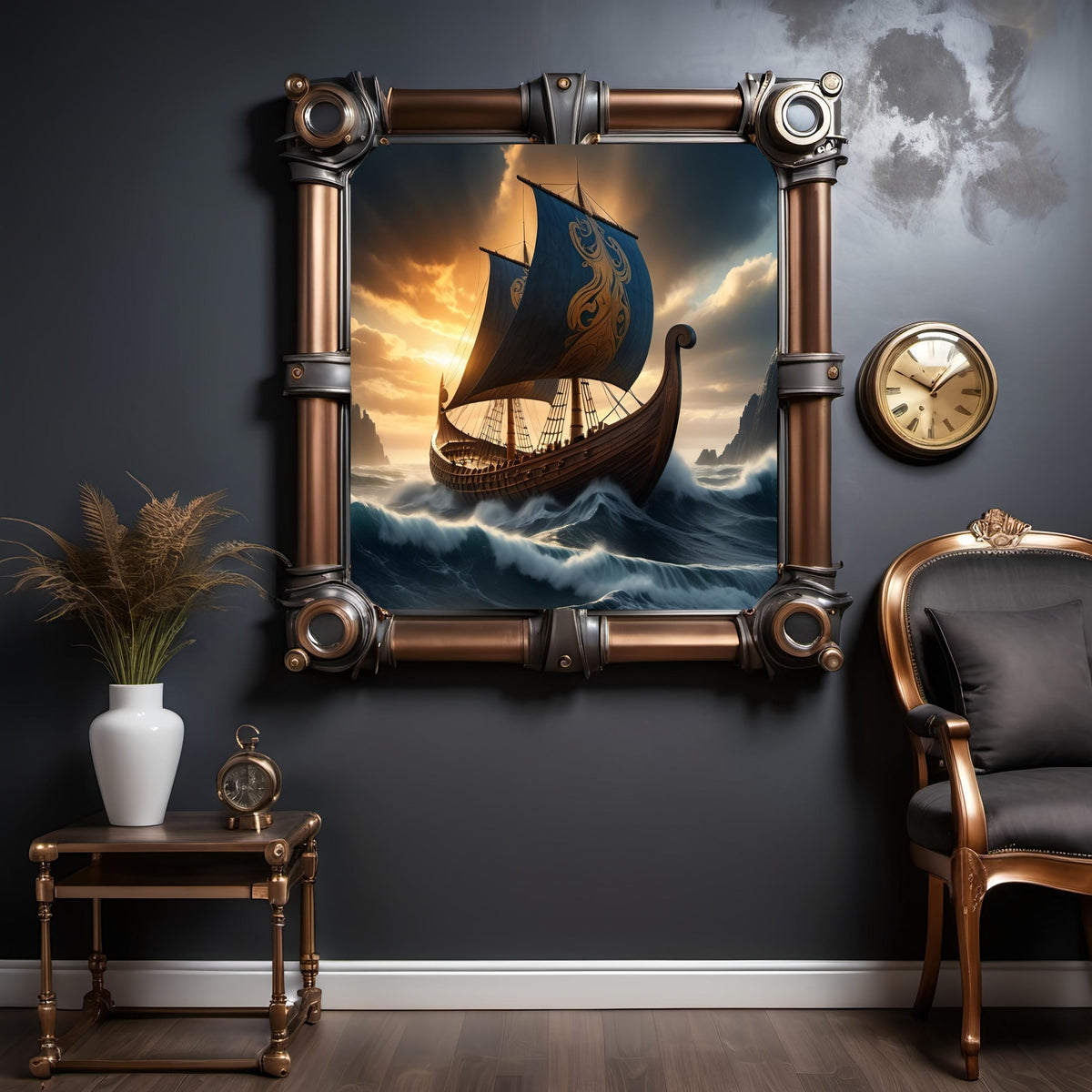 Viking Ship Seascape Art Print: Norse Adventure (Digital Download)