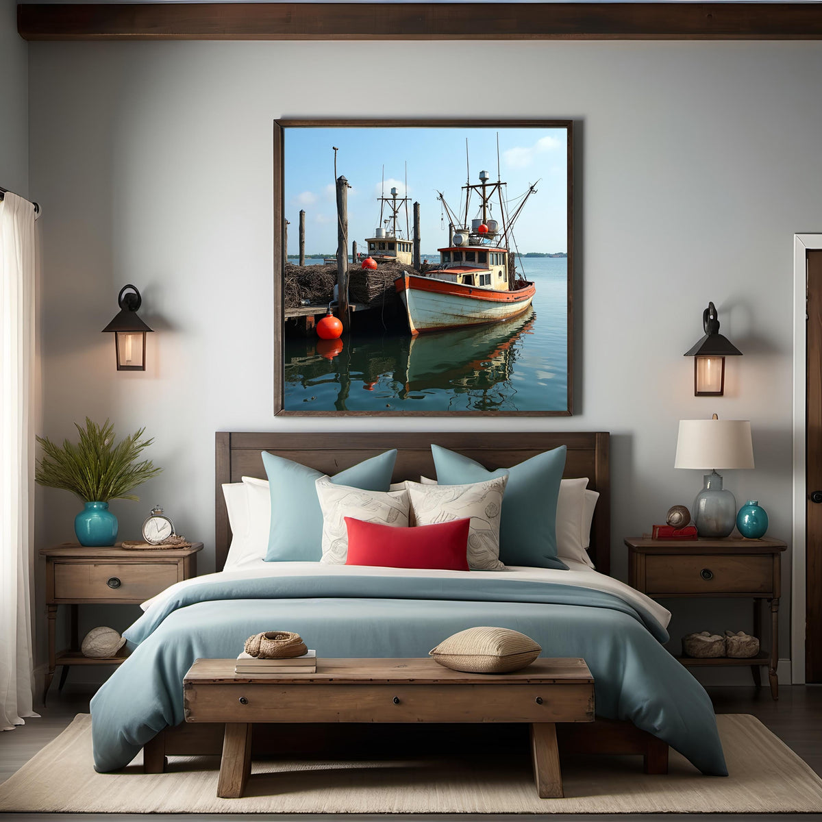 Vintage Lobster Boat Print: Rustic Coastal New England Art (Digital Download, 4096x4096 pixels)