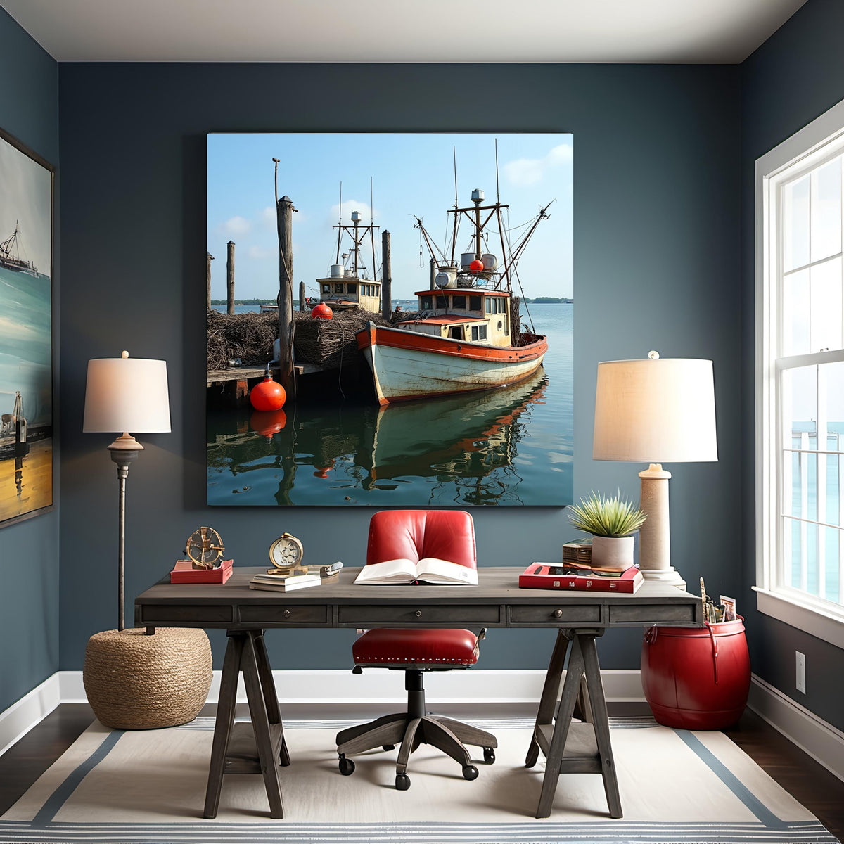 Vintage Lobster Boat Print: Rustic Coastal New England Art (Digital Download, 4096x4096 pixels)