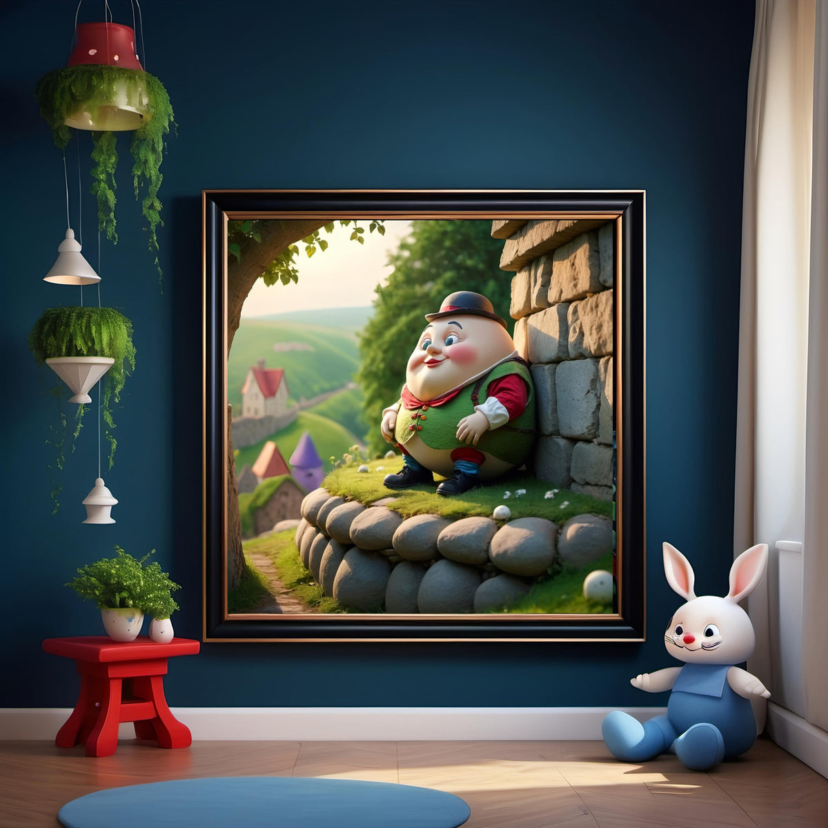Humpty Dumpty Nursery Rhyme Art: Whimsical Storybook Illustration (Digital Download)