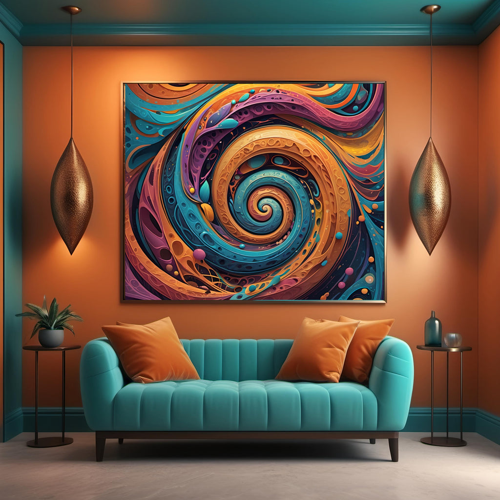 Psychedelic Spiral Art Print: Vibrant Abstract Home Decor (Digital Download)