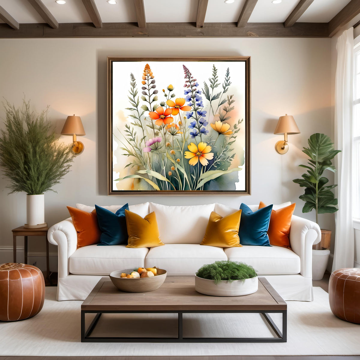 Wildflower Watercolor Print: Vibrant Botanical Wall Art (Digital Download)