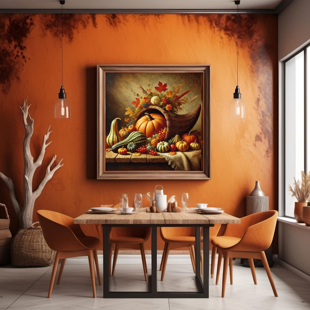 Autumn Cornucopia Still Life Print: Harvest Gourds & Pumpkins (Digital Download)