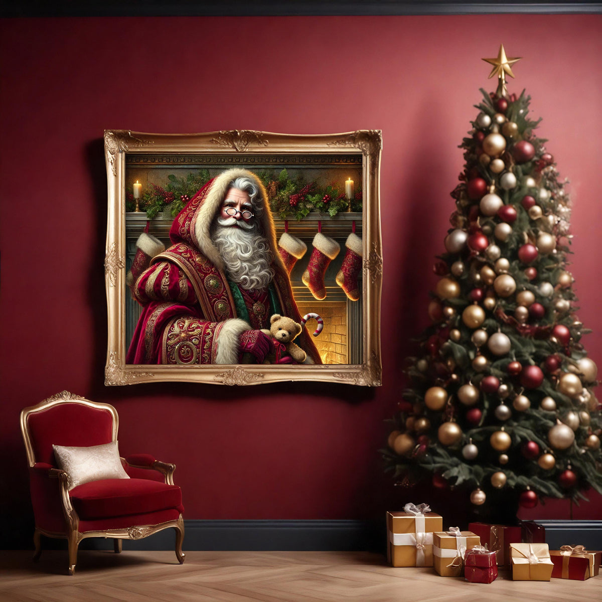 Vintage Santa Claus Print: Regal Christmas Decor (Digital Download)