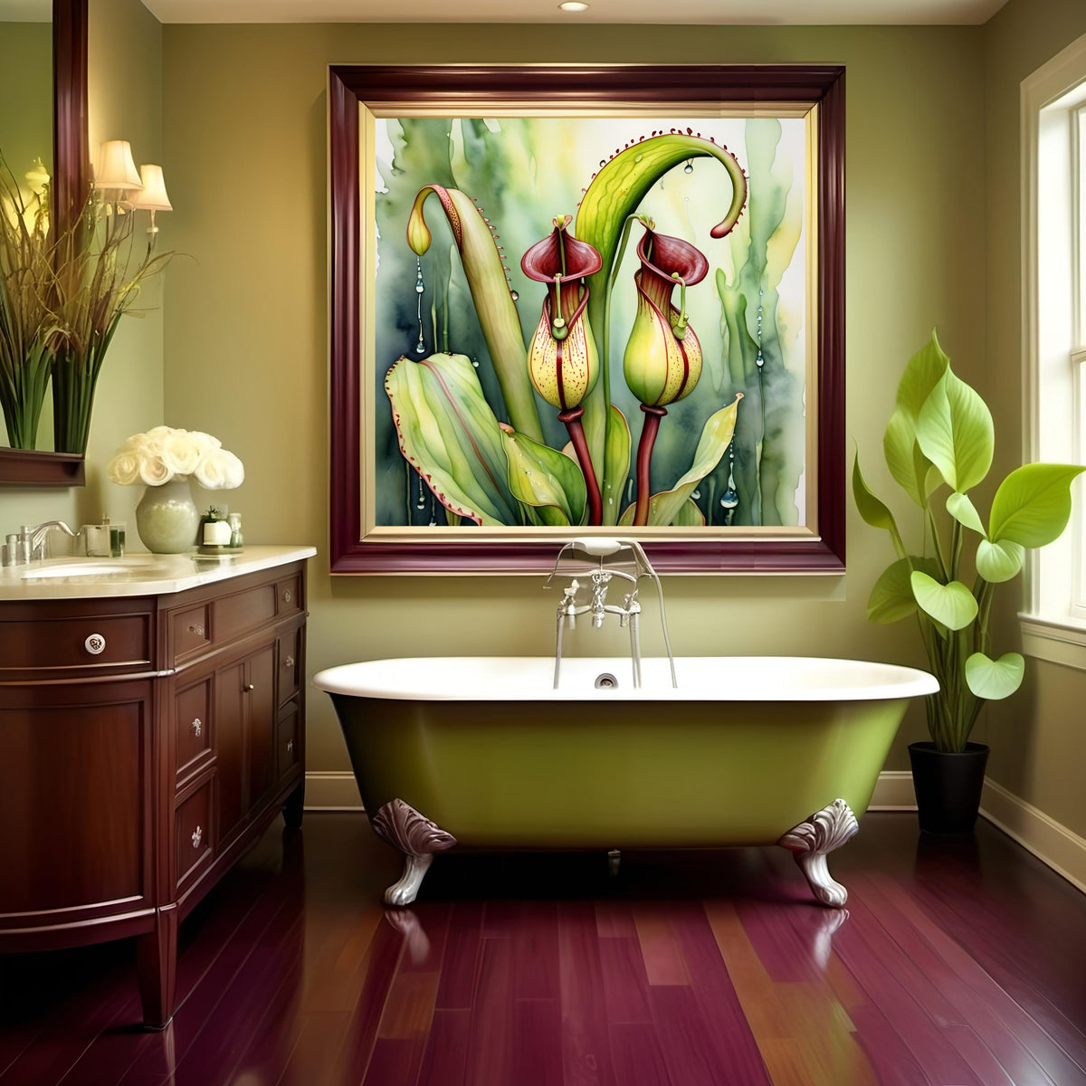 Pitcher Plant Art Print: Botanical Nature Wall Decor (Digital Download)