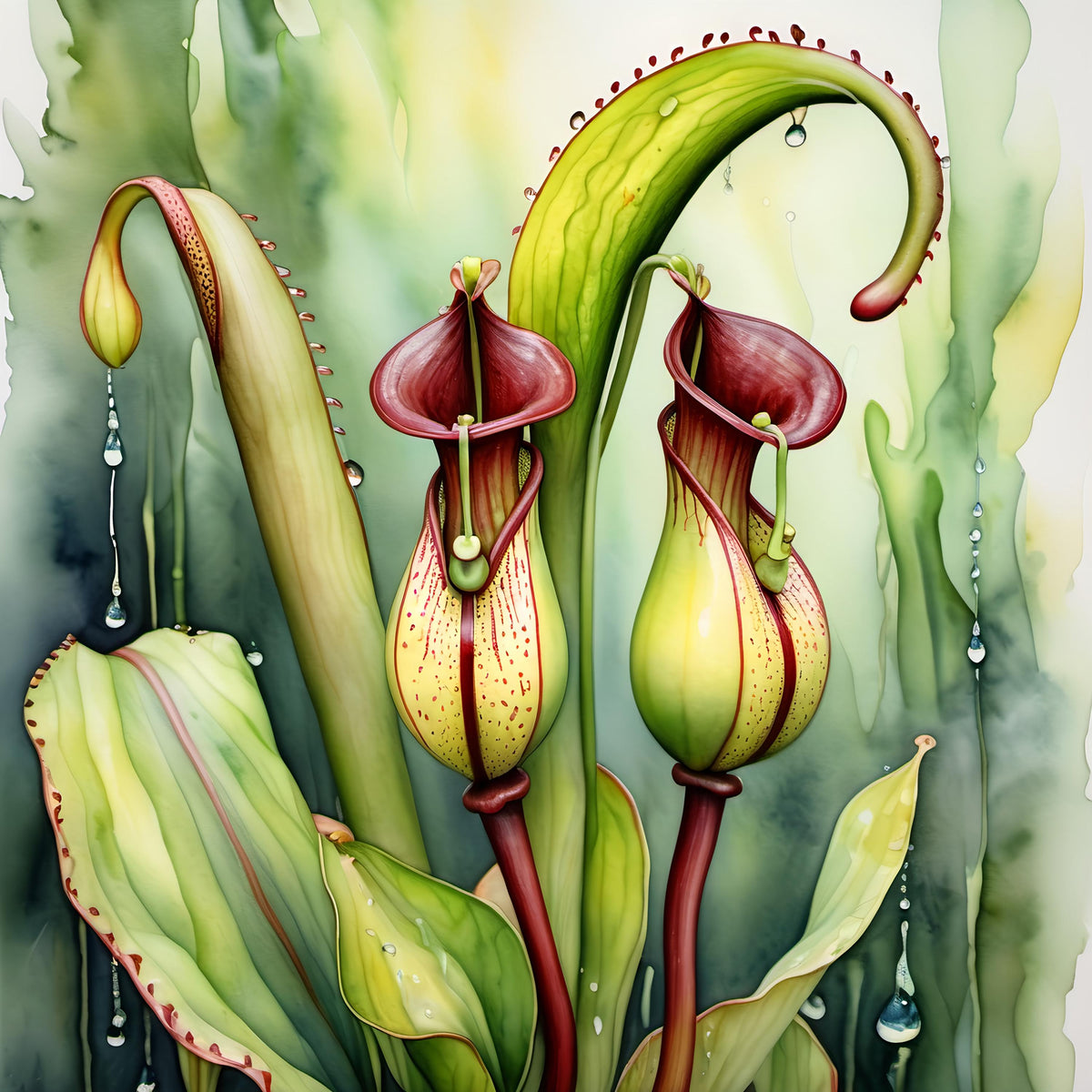 Pitcher Plant Art Print: Botanical Nature Wall Decor (Digital Download)